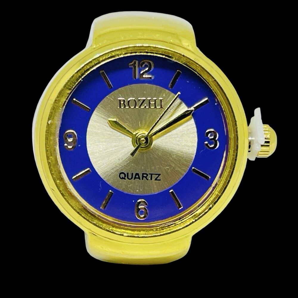 BOZHI Ring Watch Gold Design With Crystals New